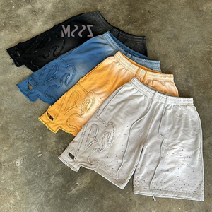 Men's <b>Shorts</b> Puff Printing Sequined Rhinestone <b>Decorated</b> Casual Style <b>Short</b> Length - Product Image 2