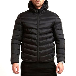 Veste matelassée à capuche en polyester et nylon avec logo personnalisé pour homme, respirante, chaude, pour l'extérieur, en taille plus - Product Image 1
