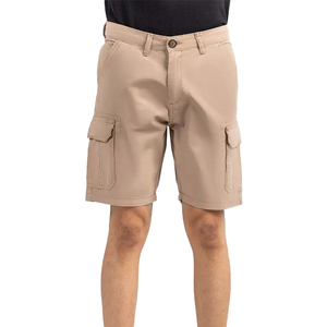 Men's <b>Lightweight</b> 100% Cotton Knitted <b>Cargo</b> <b>Shorts</b> with Quick Dry Drawstring Closure Front Logo Pockets OEM Service - Product Image 1
