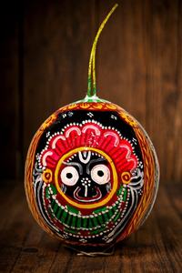 Décoration Murale Artisanale Lord Jagannath en Coque de Noix de Coco, Art Traditionnel de l'Odisha, Design Art Déco, pour Porte ou Salon - Product Image 6