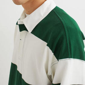 Polo de Rugby Oversize para Hombre, 210 g/m², 100% Algodón, con Rayas, Hombros Caídos, Mangas Largas, Aberturas Laterales, Personalizable con Logotipo - Product Image 6