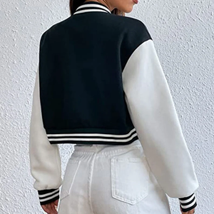 Ladies Winter Varsity Jacket Custom Baseball Jacket Wool Fish Leather Logo Embroidery OEM Private Label Manufacturer - Product Image 3