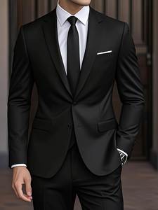 Blazer homme à double boutonnage coupe ajustée |   Veste de costume décontractée pour affaires |   Couleur unie, manches longues, imperméable, coupe-vent - Product Image 6