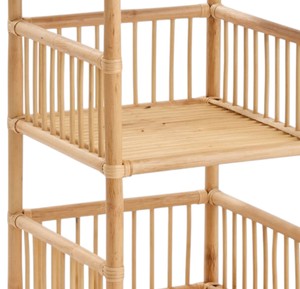 Boho Chic Natural Rattan <b>Shelving</b> Beautiful <b>Boxed</b> Side Motif Bookcase Children Toy Organizer Lightweight Eco Friendly Rack - Product Image 2