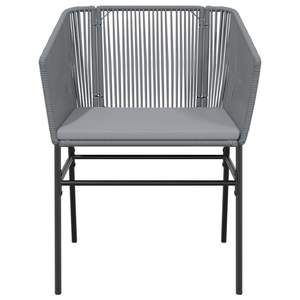 Conjunto de Comedor de Jardín de 2 Plazas con Muebles de Patio de Poliratán Gris con Fundas Extraíbles - Product Image 5