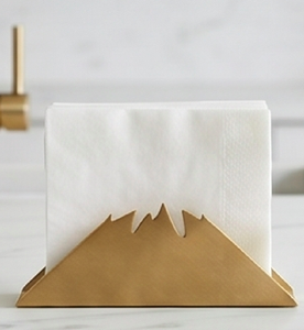 Porte-serviettes décoratif en métal doré en forme de montagne, sur pied, pour table et cuisine - Product Image 2