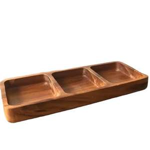 Plateau de service ovale en bois massif de luxe avec poignées en métal, plateau en bois fait main pour la cuisine, la salle à manger, la décoration d'hôtel - Product Image 3