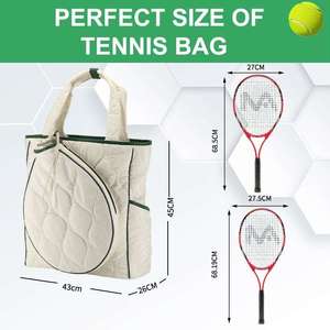 Bolsa de tenis Tildose, de lona, con cierre de cordón, resistente al agua, 50-70L, mochila deportiva, beige con ribete verde, multicolor, personalizable. - Product Image 5