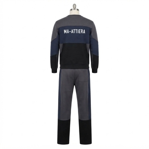 Conjunto Deportivo de Dos Piezas para Hombre, Sudadera con Bloques de Color y Pantalones Jogger, Cuello Redondo, Ropa Casual Urbana - Product Image 4