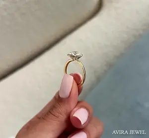 Anillo de Compromiso de Lujo con Diamante Cultivado en Laboratorio de 1 Quilate, Corte Brillante, Oro Sólido de 10K/14K/18K, Sin Níquel, Sin Plomo, Clásico para Novia - Product Image 2