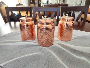 Minimalist Copper Container For Grocery Storage Stylish Metal Jar For <b>Kitchen</b> <b>Pantry</b> Organizer Elegant Storage Solution - Product Image 2