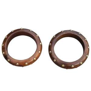 Bracelets en bois massif avec motif étoile en résine, accessoires de mode faits à la main pour femmes, exportateurs d'artisanat en résine - Product Image 3