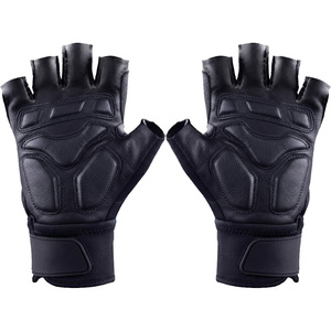 <b>Half</b> Finger Lightweight Gym Gloves PU Leather for Closure Adjustable Wrist Strap Non <b>Slip</b> Breathable Hand Grips Fitness - Product Image 2