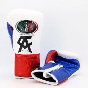 Guantes de Boxeo Personalizados Nuevo Color No Boxing No Life, Guantes de Boxeo con Cordones de la Mejor Calidad para Entrenamiento Profesional, Estilo México - Product Image 1