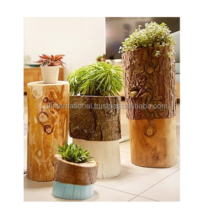 Vase à fleurs en bois naturel de bonne qualité, style classique pour décoration intérieure, décoration de table, offre spéciale, meilleure pièce - Product Image 2