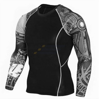 Ensemble de vêtements de sport pour homme, legging de compression, rashguard, 2 pièces, pour entraînement, fitness, arts martiaux