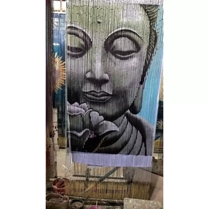 Authentic Handmade Bamboo Beaded Curtain Buddha Design Bohemian Style Blackout Eco-Friendly Decorative Door Hanging Made Order - Product Image 3