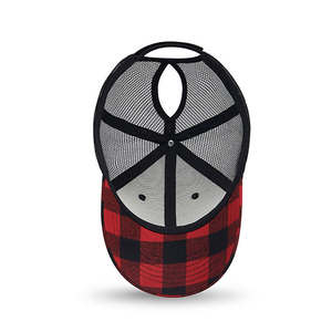 หมวกเบสบอลตาข่ายแบบปรับได้สำหรับผู้หญิง ทรงหางม้า ปรับขนาดได้ ผ้าฝ้าย 6 แผง ดีไซน์ผ้าแฟลนเนล สำหรับผู้ใหญ่ - Product Image 4