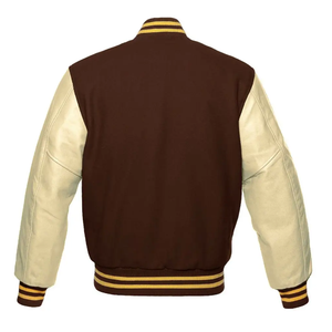 Premium Quality Wool <b>Canvas</b> Winter Varsity Jacket Breathable Square Collar Single <b>Pack</b> Included Dyed Letterman Baseball Letter - Product Image 6