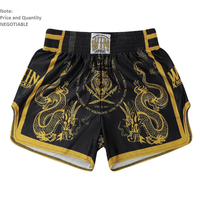 Shorts de boxe en satin extensible pour hommes de haute qualité, style Muay Thai, logo personnalisé devant et derrière, légers et respirants pour l'entraînement