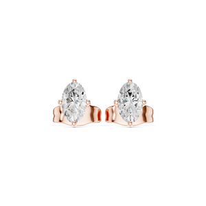 Boucles d'oreilles de luxe en or rose 10 carats avec diamant ovale Elara cultivé en laboratoire - Product Image 5