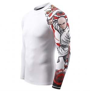 Custom <b>Men</b>’s Long Sleeve Compression Shirt Quick Dry Rash Guard for BJJ & MMA White Fitness <b>Base</b> <b>Layer</b> with Graphic - Product Image 3