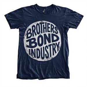 พรีเมี่ยม BROTHERS BOND INDUSTRY เสื้อยืดกราฟิกสีดำล้างสีสไตล์วินเทจ โลโก้ย้อนยุค ผ้าฝ้ายเนื้อนุ่ม สตรีทแวร์ - Product Image 4
