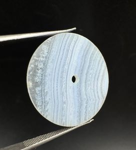 Cadran de montre en agate dentelle naturelle, taille 28,5 mm, épaisseur 1 mm, blanc/bleu, classique, élégant, vintage, luxe, fabriqué sur mesure, centre 2 mm - Product Image 4