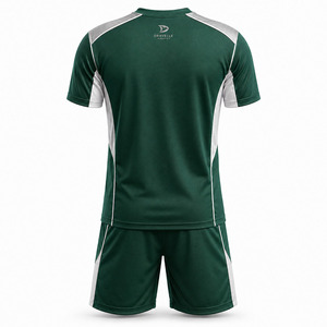 Ensemble de maillots de football personnalisés en gros pour hommes, respirant, vert, pour futsal, manches courtes, tenue de sport d'équipe - Product Image 3