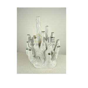 Arbre de sous-marin en métal, de luxe, en émail blanc, Vase métallique polyvalent - Product Image 1