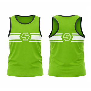 Custom Logo <b>Singlet</b> Athletics Vests Print <b>Running</b> Training Tank Top for Men 100%Polyester Sublimation Men's Mesh Tank Top - Product Image 1