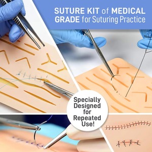 Kit d'entraînement complet en acier inoxydable pour la pratique manuelle de la suture, personnalisable, le plus vendu, pour étudiants en médecine, avec coussinet cutané durable, certifié CE - Product Image 3