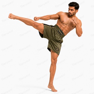 Athletic Boxing Trunks 190 GSM Polyester Spandex Breathable Sweat Wicking Fight <b>Shorts</b> Flexible Training Wear for Boxing MMA Mua - Product Image 4