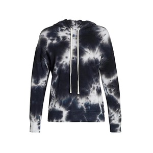 Sweat-shirt à capuche personnalisé pour femme, tie-dye, bleu marine, noir, motif marbré, en coton French Terry, avec poche kangourou, vente en gros OEM - Product Image 5