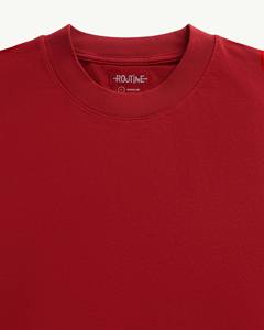 T-shirt pour homme à manches courtes, col rond, en coton 100% écologique, respirant, anti-plis, coupe classique, tricoté, 180g - Product Image 3