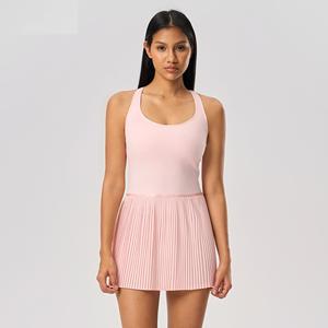 OEM 2026 tennis uniform Wholesale Custom Slim-Fit Waist Pleated Skirt Women's <b>Tank</b> Top Tennis Dress Chest Pad Sleeveless - Product Image 4