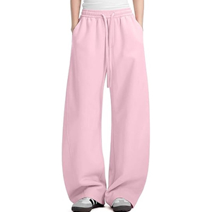 Pantalon de survêtement décontracté pour femme, coupe large, doublure polaire respirante, écologique, 360g, en coton élastique, idéal pour l'entraînement hivernal - Product Image 1