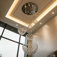 Lustre moderne en cristal pour hôtel et villa, double spirale