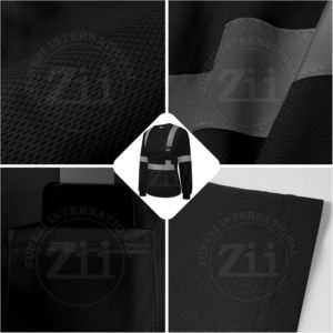 CLASS 1 Lime Green Hi-Vis Black Bottom Full-Zip FR Safety Sweatshirt LED <b>Flash</b> Reflective Long Sleeve Fleece Lining Waterproof - Product Image 2