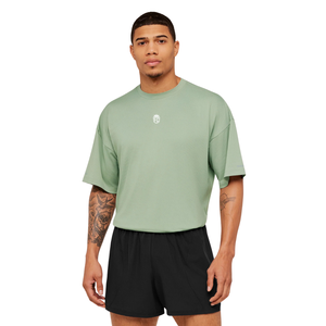 Camiseta Deportiva Oversize para Hombre, Transpirable, de Alto Rendimiento, Holgada, para Entrenamiento, Gimnasio, Color Verde Niebla - Product Image 1