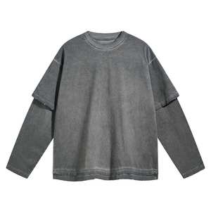 Camiseta de manga larga para hombre, estilo urbano, corte regular, 100% algodón, diseño de color personalizado, alta calidad, talla personalizable, nuevo estilo. - Product Image 6