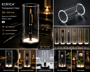 ECRYCA™ Transparent Pipe 38x34mm L1000mm Made from DURABIO® Acrylic & Polycarbonate Alternative for premium display case - Product Image 2