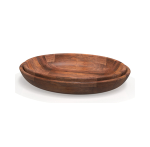 Bol de service décoratif en bois exclusif pour les espaces de restauration haut de gamme et les rassemblements élégants - Product Image 2