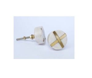 Produit le plus vendu : Bouton rond en marbre avec finition laiton, taille personnalisée, design moderne hautement poli, bouton de meuble en marbre pour armoire - Product Image 2