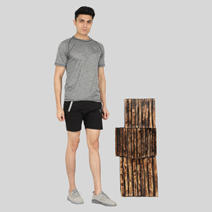 Shorts de sport pour homme de haute qualité, noirs, solides, à séchage rapide, taille mi-haute élastique, shorts d'entraînement athlétique avec poche latérale, polyester/coton - Product Image 6