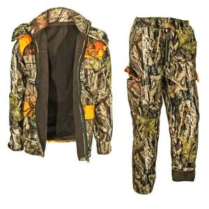 Ensemble de vêtements de travail d'extérieur pour hommes, veste et pantalon de chasse camouflage haute visibilité avec panneaux orange, imperméable, respirant, certifié CE - Product Image 6