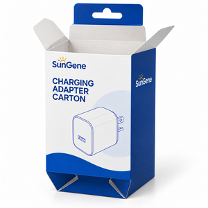 SunGene Warm White Cobalt Auto Lock Carton for <b>Charging</b> <b>Adapter</b> Packaging - Product Image 3