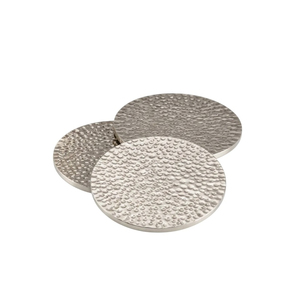 Custom Logo Hammered Metal <b>Coasters</b> Set of 4/6 with Holder Durable Stainless Steel Round Drink <b>Coasters</b> <b>Silver</b> Plated Cup Mat - Product Image 6