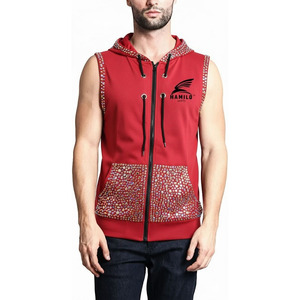 Camiseta sin mangas 100% algodón, estilo musculoso, para gimnasio, deporte, chaleco ajustado, culturismo, con capucha, básicos de algodón mezclado para invierno - Product Image 2