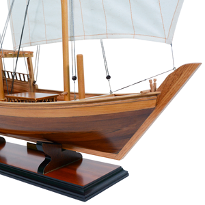 B403 - Maqueta de Barco Dhow de Madera de Cedro, Artesanía Pintada a Mano de Alta Calidad para Decoración del Hogar y Accesorios de Estilo Antiguo, Artículos de Regalo - Product Image 4